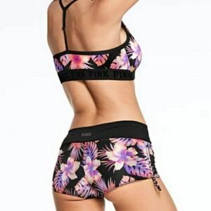 PINK Gym to Swim Floral Purple Black Shorts Size XSIn excellent condition EUC